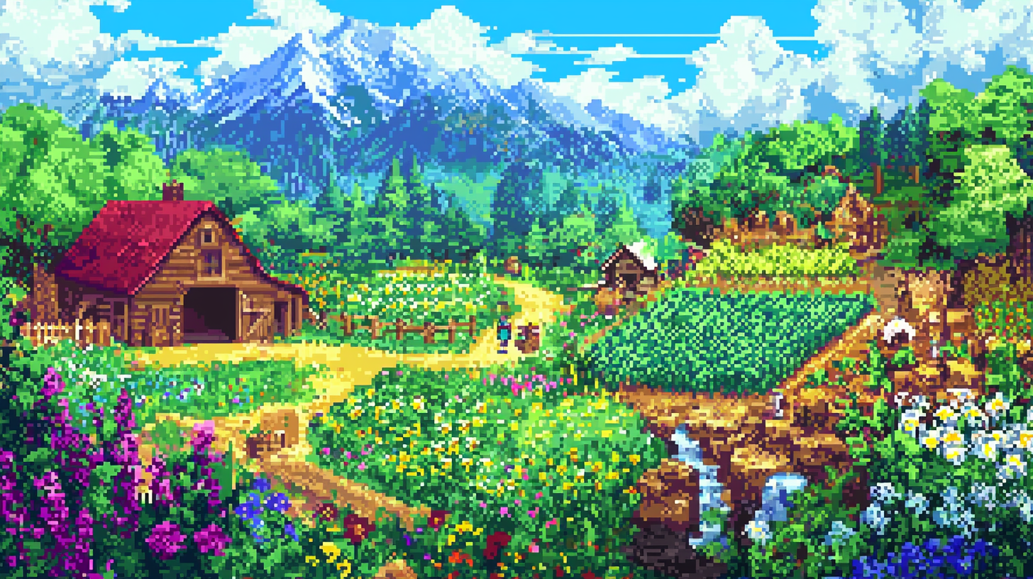 Colagem em pixel art dos melhores jogos indie populares incluindo Stardew Valley, Celeste, Terraria e Undertale com estética retrô de 8 bits