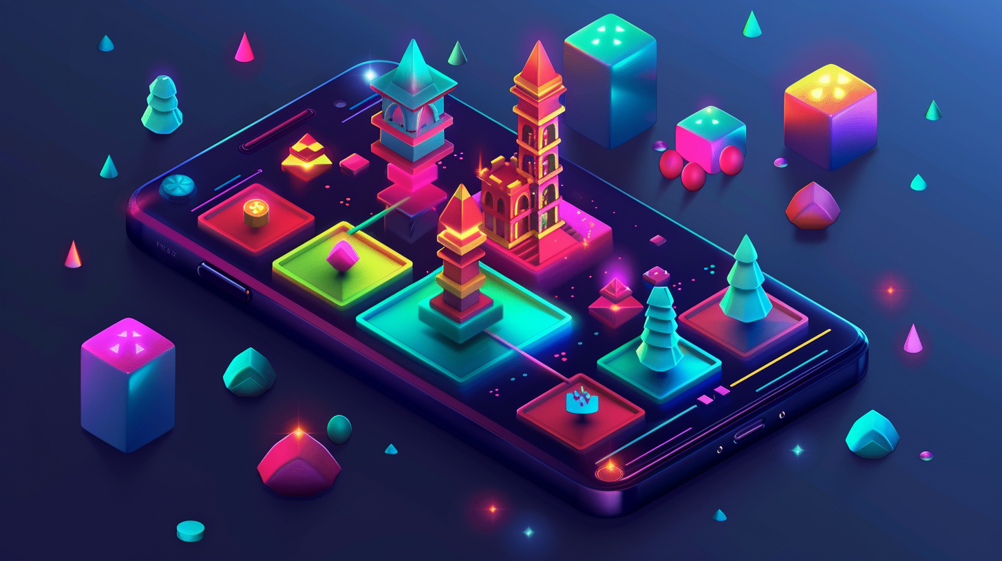 Interface de jogo de estratégia mobile com torres, unidades e recursos gerenciados em smartphone moderno